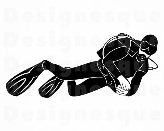 Scuba diving files for. Diver clipart svg