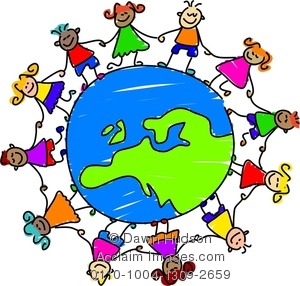 diversity clipart holding hand around world