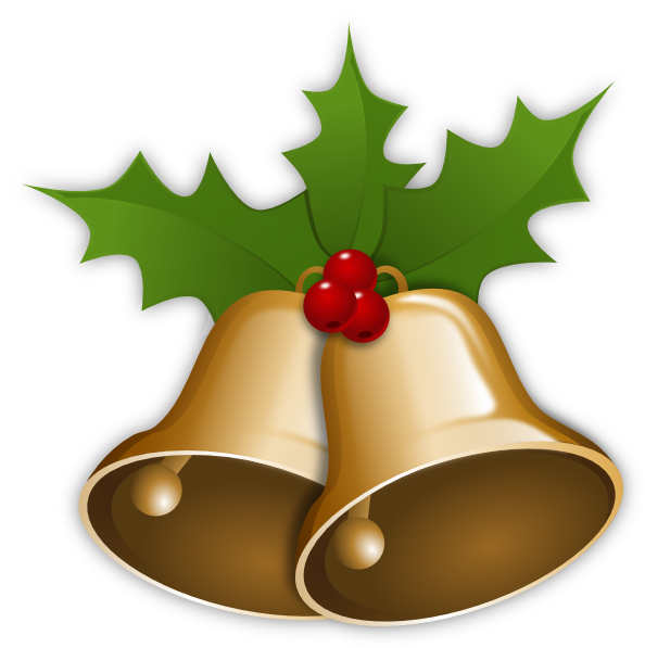 holly clipart christmas bell