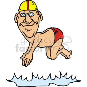 diving clipart cartoon character