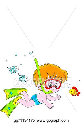 diving clipart little boy