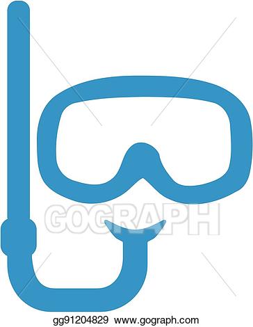 Vector art snorkeling diving. Goggles clipart snorkel mask