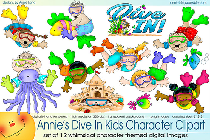 diving clipart themed
