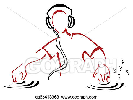 Vector behind illustration . Dj clipart dj console