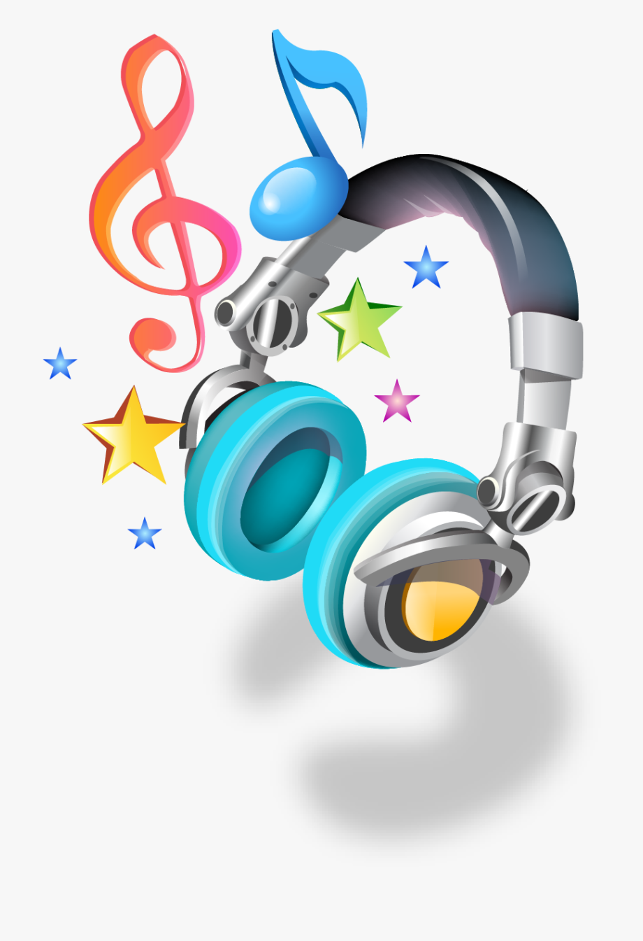 Music notes png and. Headphone clipart dj turntable