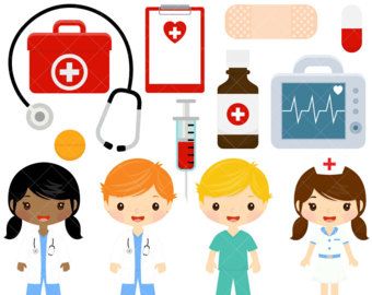Doctor and cute doctors. Nurse clipart medical profession