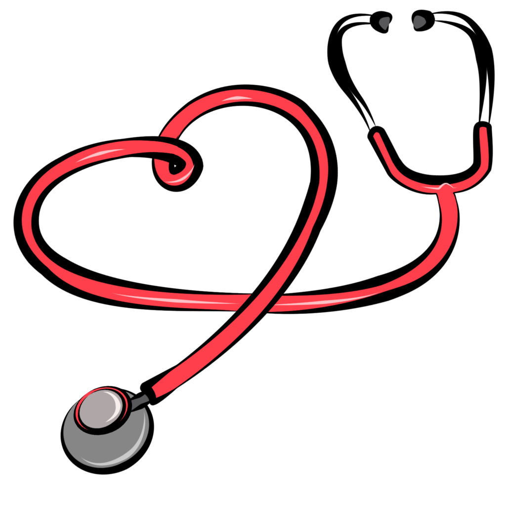 red clipart stethoscope