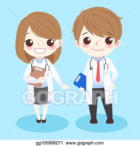 Doctors clipart cute. Vector art cartoon drawing