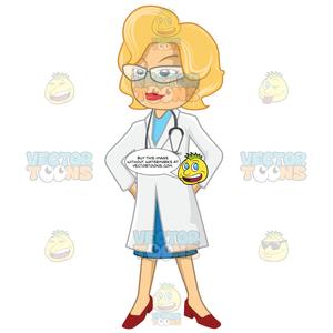 Doctors clipart lab coat. Female doctor wearing glasses