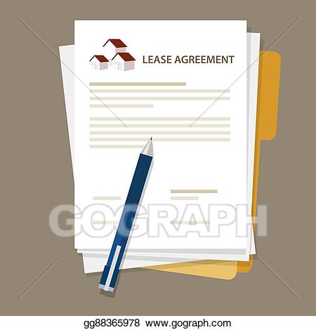 Vector art lease property. Document clipart agreement