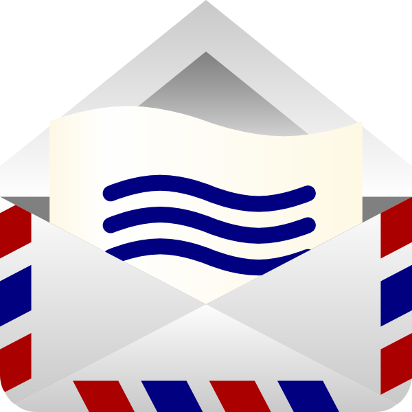 Outgoing envelopes mail . Email clipart message