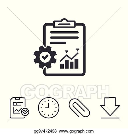 Vector art management icon. Document clipart project
