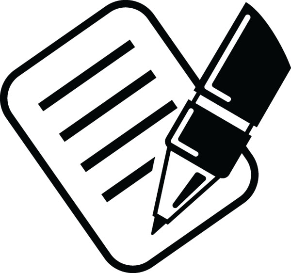 essay clipart signing document