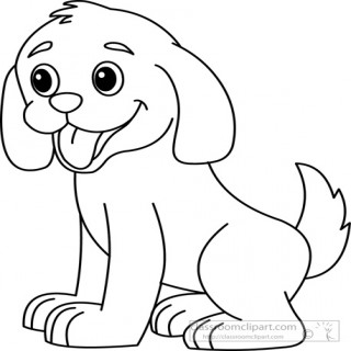 dog clipart black and white