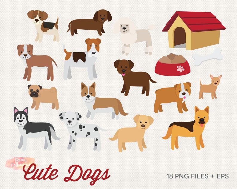 dogs clipart cute