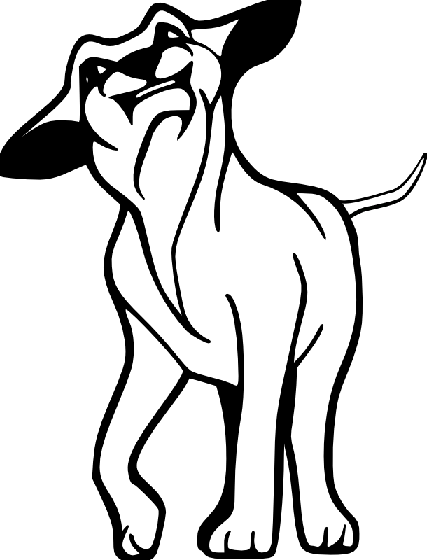 Free outline of a. Dog clipart line