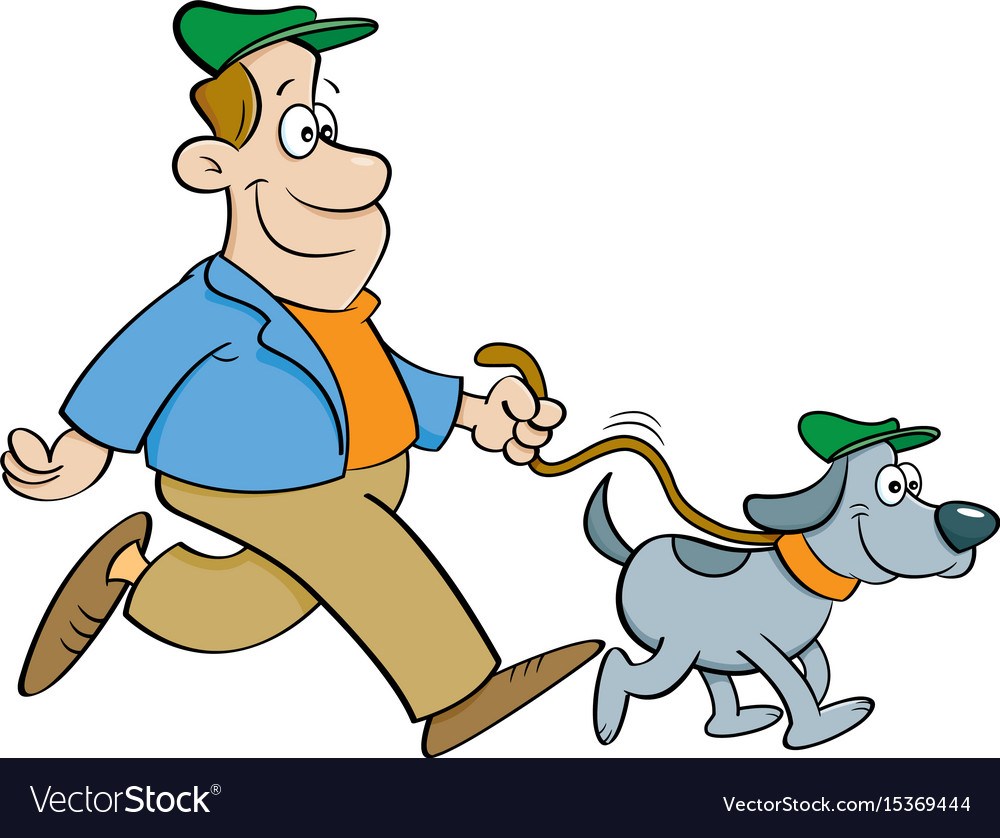 Dog clipart man. Walking portal 