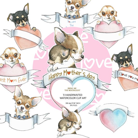 dog clipart mothers day