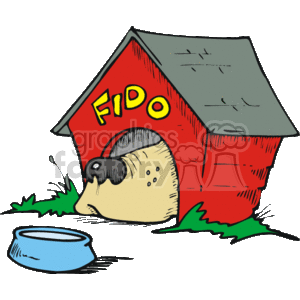 Cartoon in a royalty. Doghouse clipart dog house