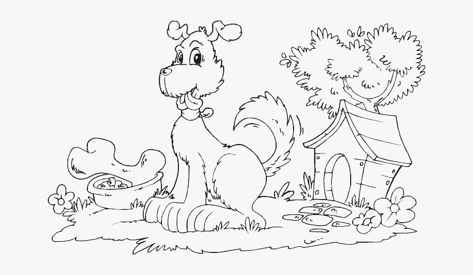 Doghouse clipart dog pound. House coloring pages 
