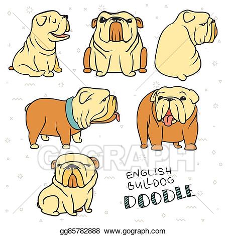 Vector characters doodle dog. Dogs clipart character