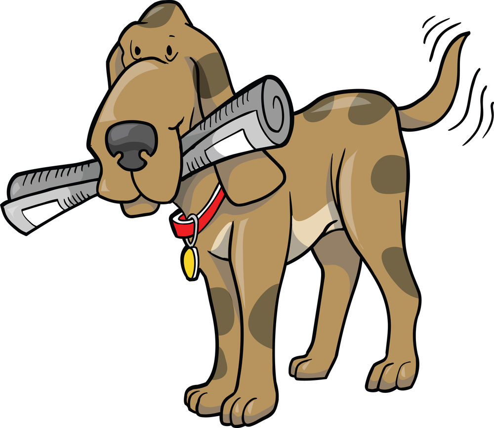 Dogs clipart newspaper. Dog with 