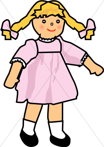 Baby girl religious. Doll clipart