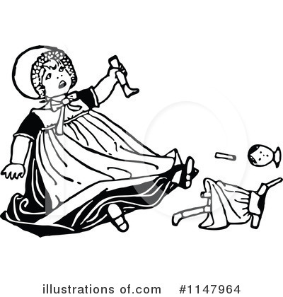 Illustration by prawny vintage. Doll clipart broken doll