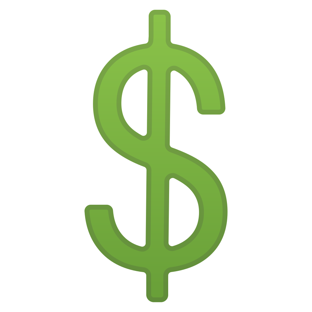 Heavy noto emoji objects. Dollar sign icon png