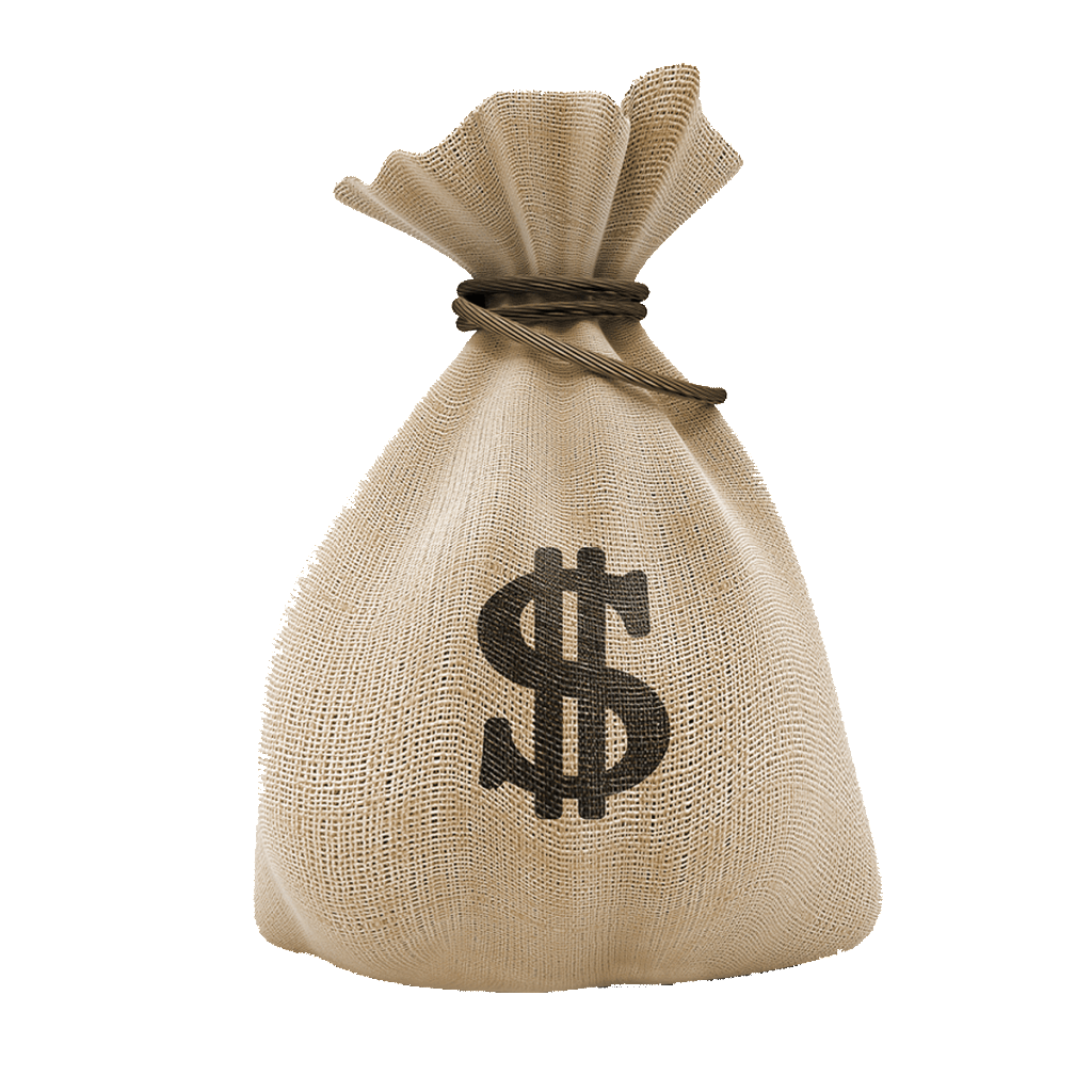 Dollar transparent stickpng. Bag of money png