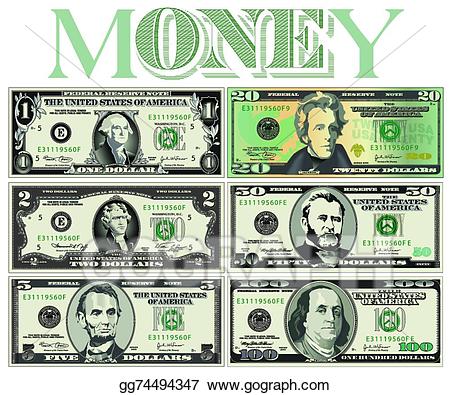 dollars clipart stylized