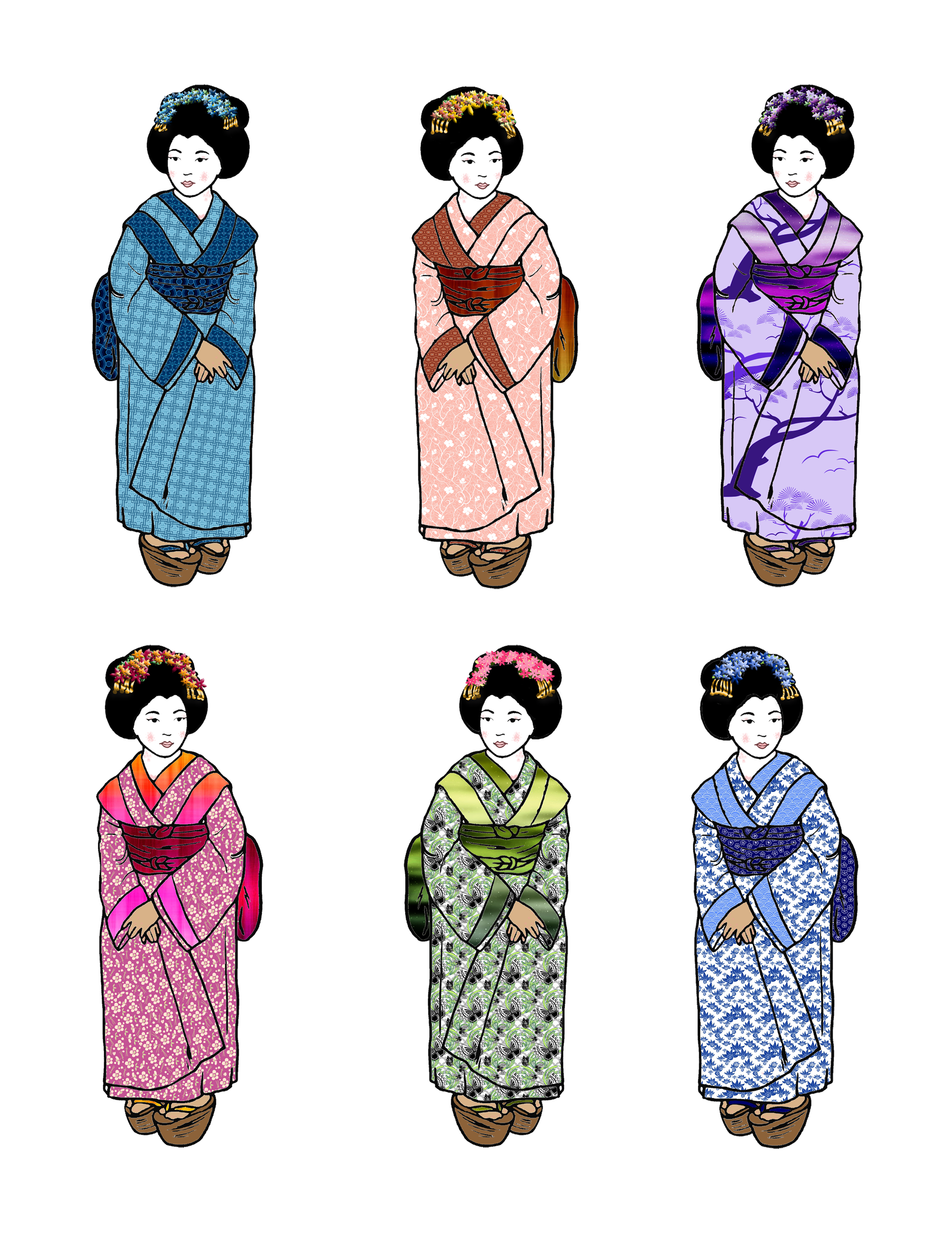 dolls clipart kimono
