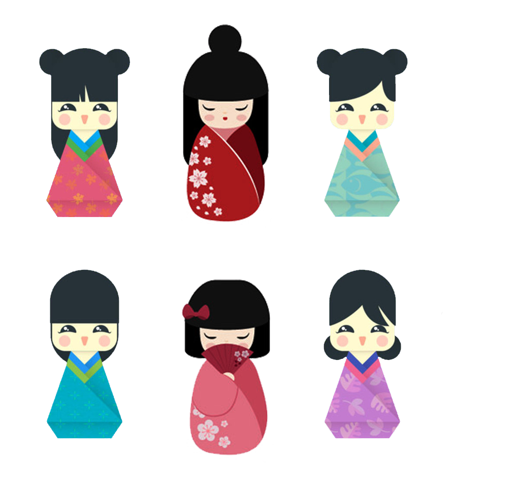 dolls clipart kokeshi doll