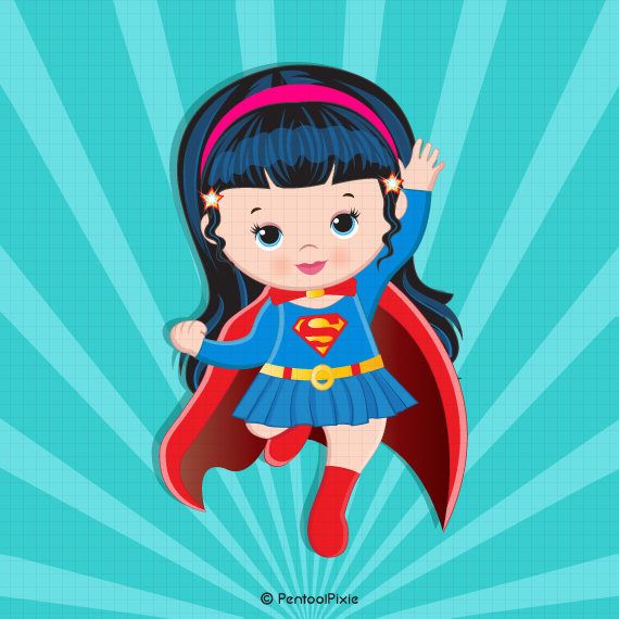 Supergirl clipart baby. Super girl superhero 