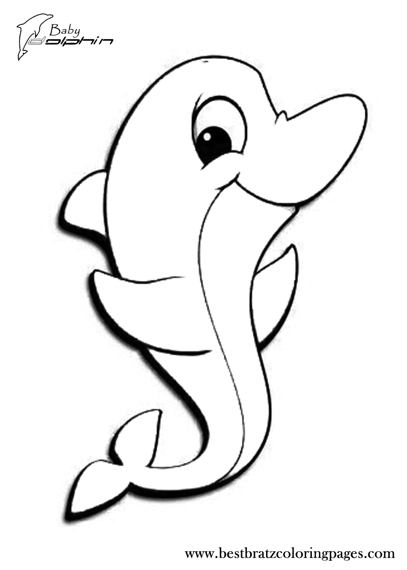 dolphin clipart coloring page