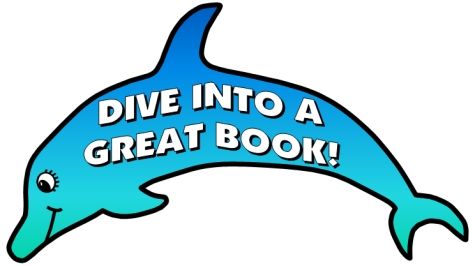 dolphin clipart reading book