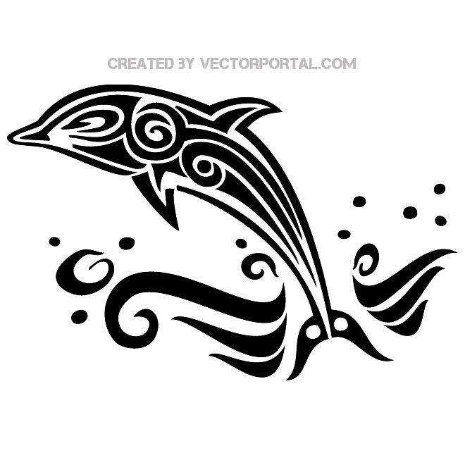dolphins clipart tribal
