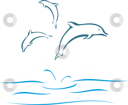 Dolphins clipart dolphin splash. Stock vector 