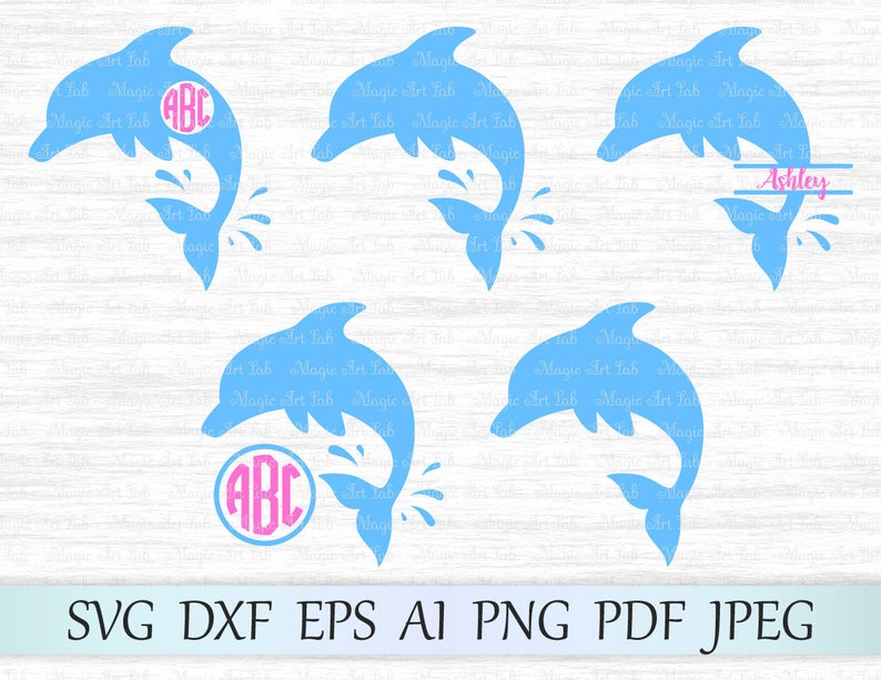 dolphins clipart monogram
