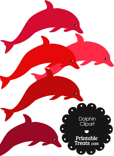 Dolphin in shades of. Dolphins clipart red