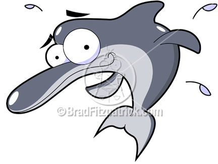 Clip art of . Dolphins clipart scared