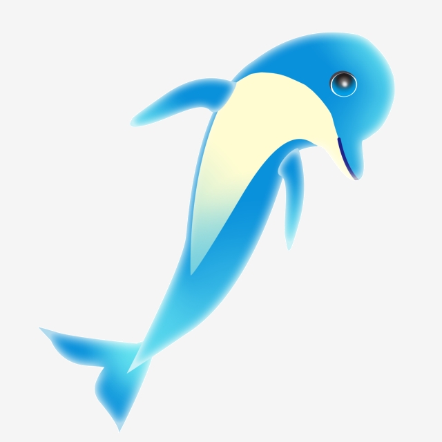 Blue show dolphin creature. Dolphins clipart scared