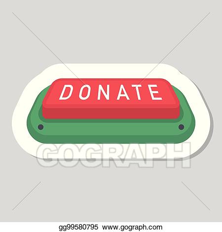 Vector donate button and. Donation clipart contribution