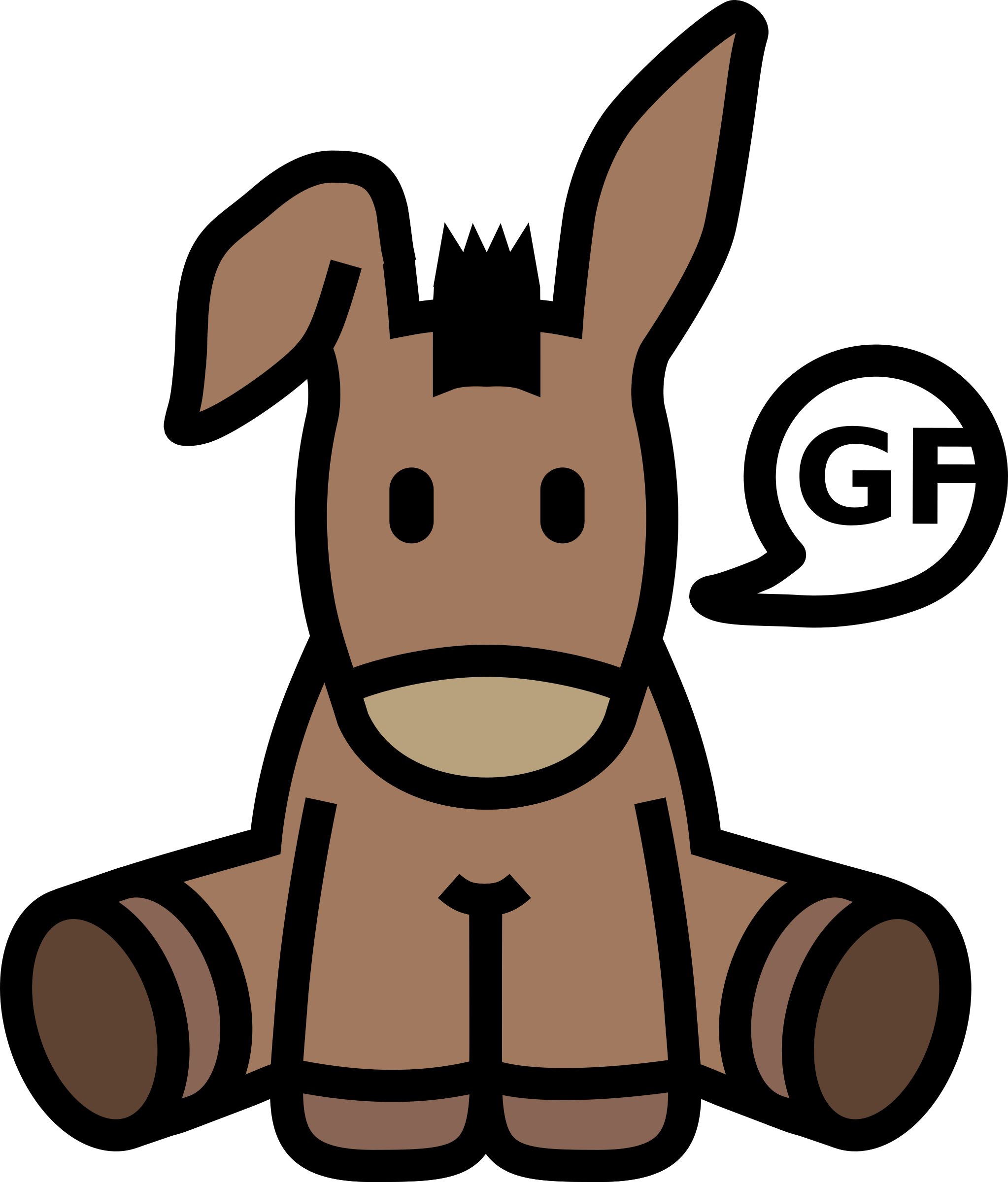 donkey clipart brown