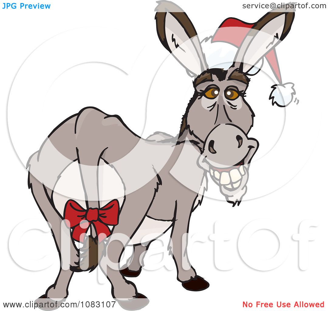 donkey clipart christmas