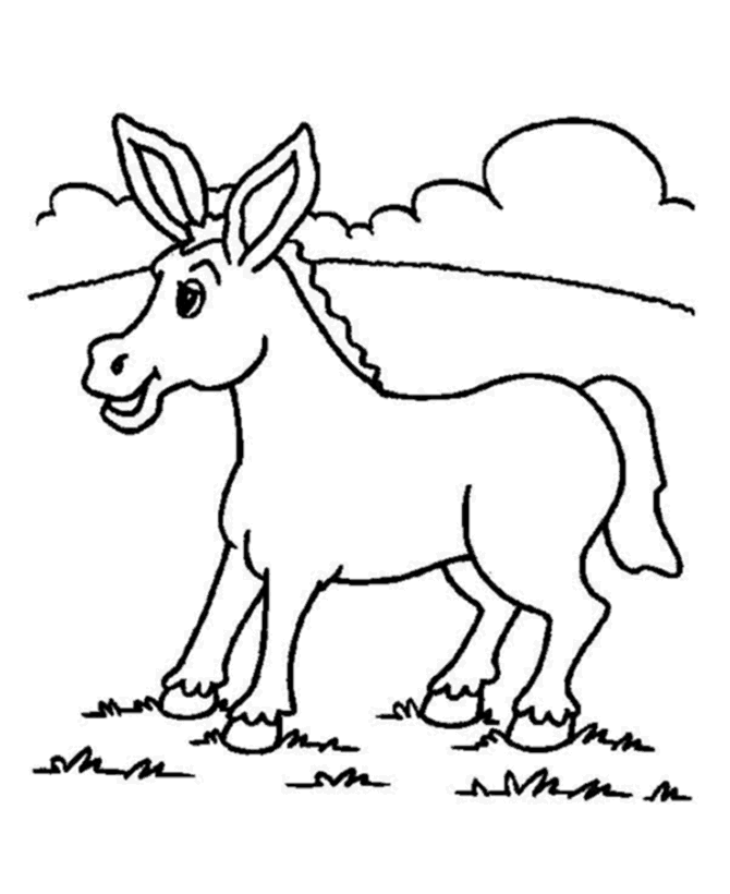 donkey clipart coloring