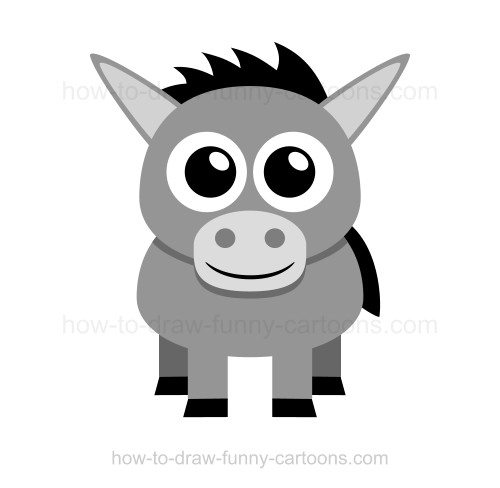 Donkey clipart draw cartoon. How to a 