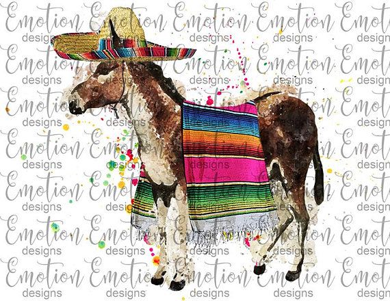 Png instant download sublimation. Donkey clipart fiesta
