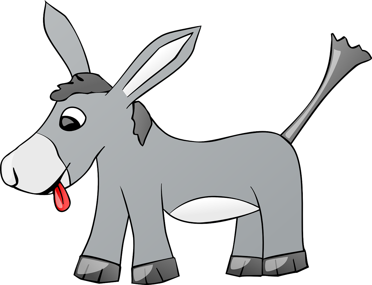 donkey clipart gray