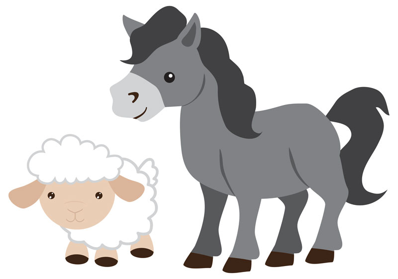 donkey clipart nativity sheep